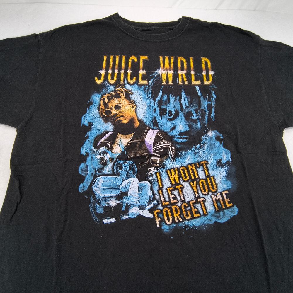 Juice World Rap Graphic Crew Neck T-Shirt Mens Size Extra Large XL Black Blue